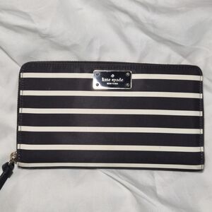 Kate Spade Large  Stripe Zip Around Wallet
